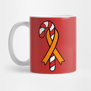 Candy Cane Awareness Ribbon (Orange) Mug